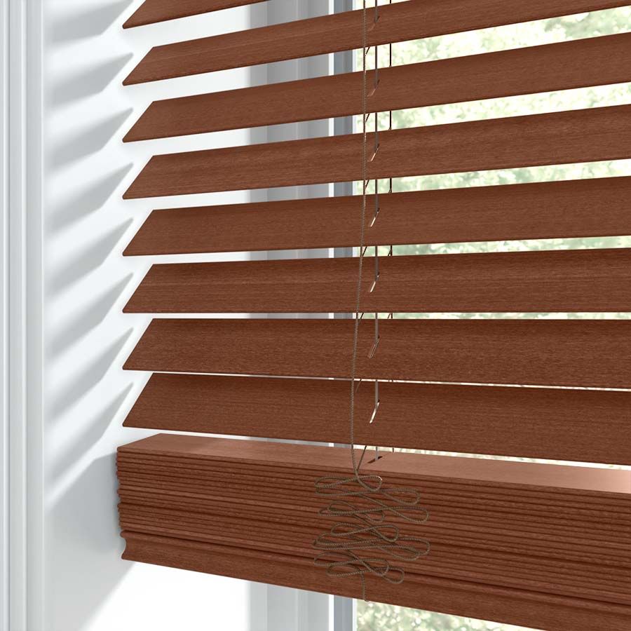 Architect Dark Brown Wood Blinds - Elegant &amp; Durable Window Treatment for Your Space